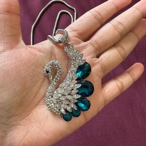 Elegant Silver and Blue Swan Pendant Necklace